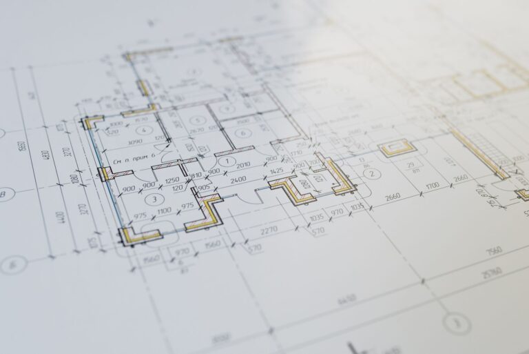 Plan architectural detaille utilise pour l'etude thermique reglementaire RE2020